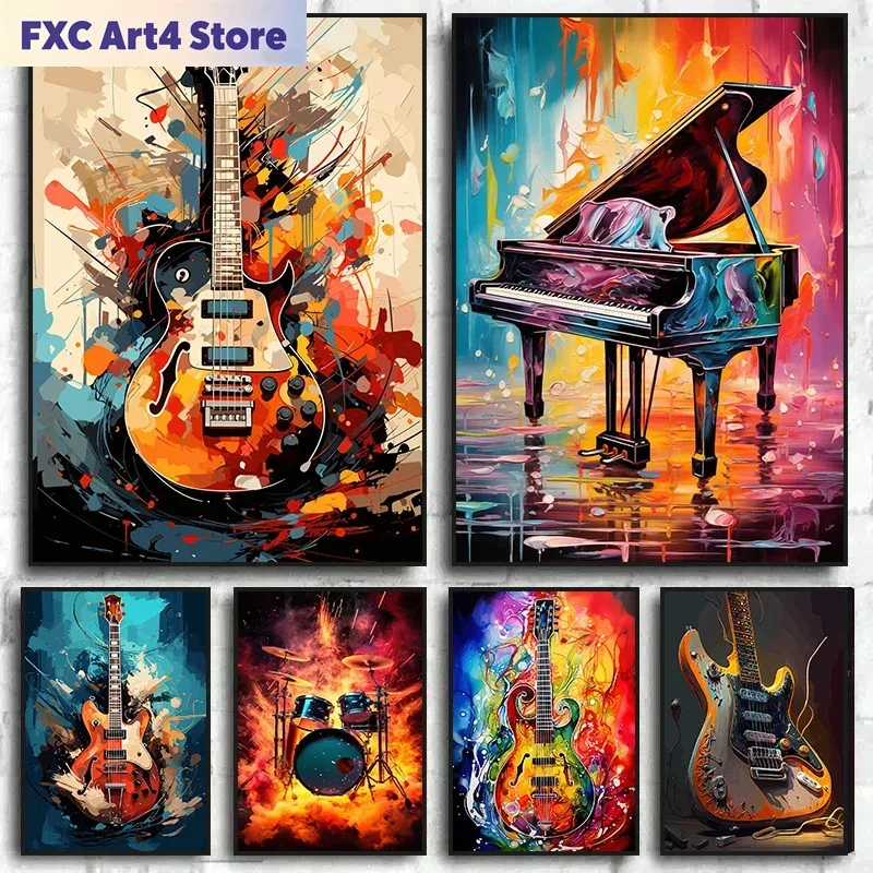 Cuadros sin Marco de Arte Abst - Picture Of Musical Instrument reseña y precio
